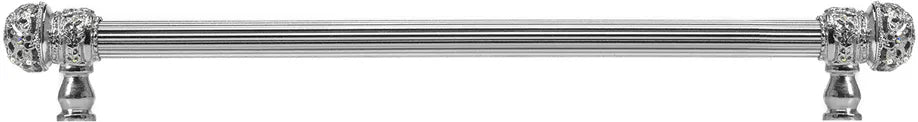 Juliane Grace 18'' o.c with 5/8'' reeded center long pull small finial w/ 52 Swarovski Clear & Aurore Boreale Crystals 5703R-24CAB