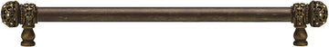 Juliane Grace 22'' cc with 5/8'' smooth center long pull small finial with clear Swarovski crystals in Antique Brass. 5704-3C