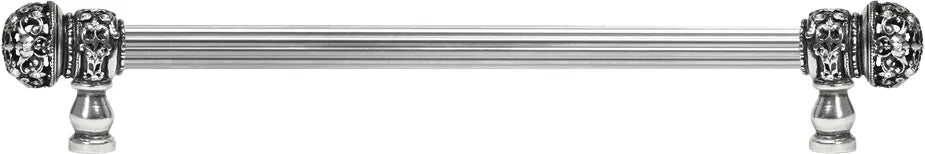 Juliane Grace 22'' cc with 5/8'' reeded center long pull small finial with clear Swarovski crystals in Chalice. 5704R-9C