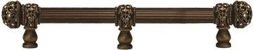 Juliane Grace 9'' cc with 5/8'' reeded center long pull & center brace small finial with clear Swarovski crystals in Antique Brass. 5706R-3C
