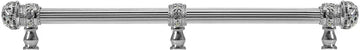 Juliane Grace 12'' cc with 5/8'' reeded center long pull small finial w/ 61 Swarovski Clear & Aurore Boreale Crystals with center brace 5707R-24CAB