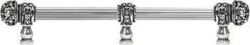 Juliane Grace 12'' cc with 5/8'' reeded center long pull & center brace small finial with clear Swarovski crystals in Chalice. 5707R-9C