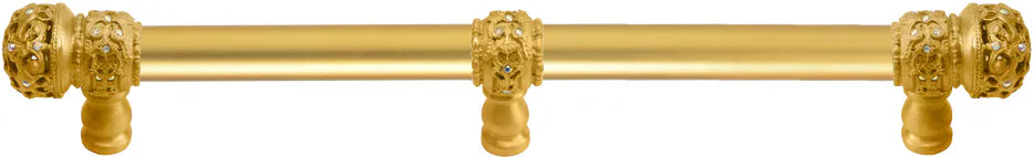 Juliane Grace 18'' o.c with 5/8'' smooth center long pull small finial w/ 61 Swarovski Clear & Aurore Boreale Crystals with center brace 5708-8CAB
