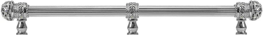 Juliane Grace 18'' o.c with 5/8'' reeded center long pull small finial w/ 61 Swarovski Clear & Aurore Boreale Crystals with center brace 5708R-24CAB