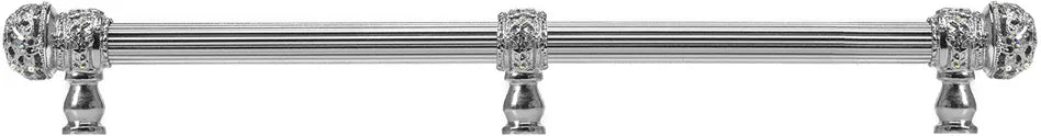 Juliane Grace 22'' cc with 5/8'' reeded center long pull small finial w/ 61 Swarovski Clear & Aurore Boreale Crystals with center brace 5709R-24CAB