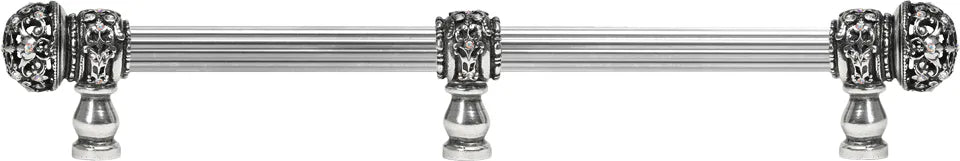 Juliane Grace 22'' cc with 5/8'' reeded center long pull small finial w/ 61 Swarovski Clear & Aurore Boreale Crystals with center brace 5709R-9CAB