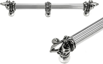 Charlemagne 12'' cc with 5/8'' reeded center long pull with large Fleur De Lys with center brace 5717R-9