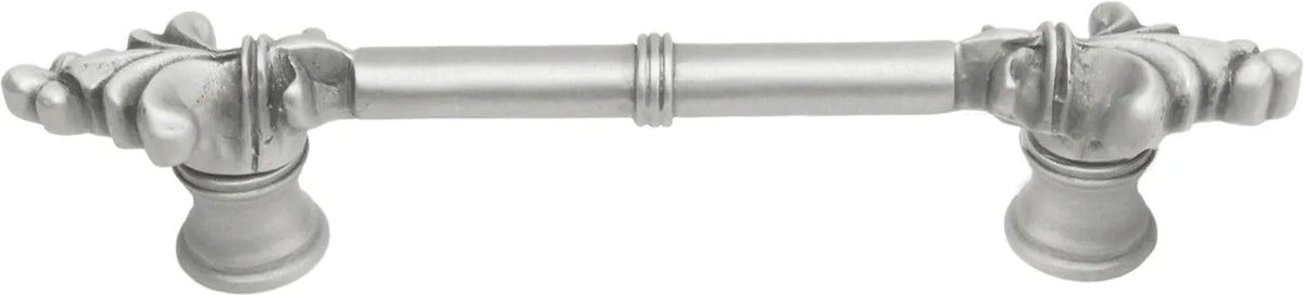 Charlemagne classic 4'' cc pull with small Fleur De Lys on ends in Satin. 576-11