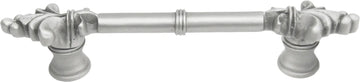 Charlemagne classic 4'' cc pull with small Fleur De Lys on ends in Satin. 576-11