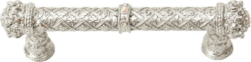 Crowning Glory Queen Elizabeth Carpe Diem 6329-24CAB Platinum Queen Elizabeth 4'' cc pull w/ Swarovski Crystals 6329-24CAB