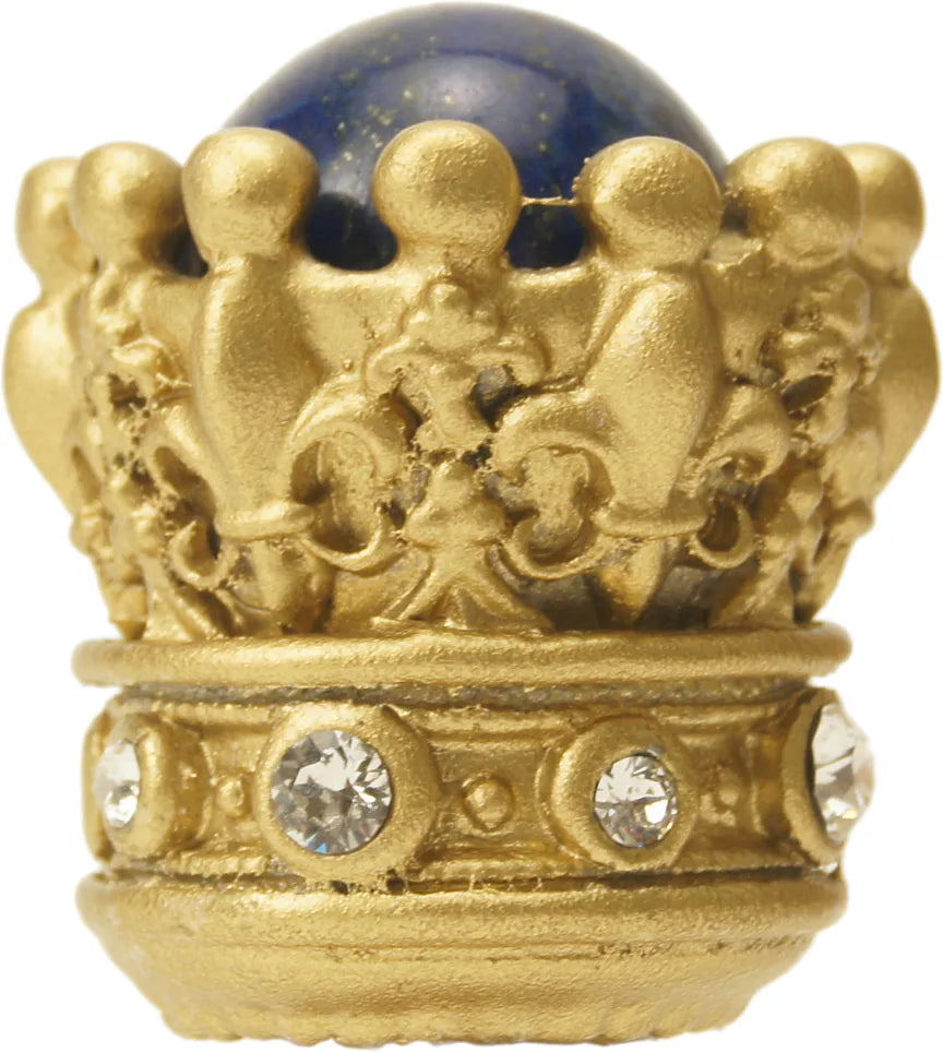 Crowning Glory Queen Penelope Soft Gold large knob w/ Swarovski Crystals & semi‐precious stones 6505-27CLAP
