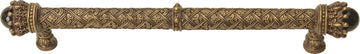 Crowning Glory King George Antique Brass 9'' cc pull w/semi‐precious stones 6914-3OX