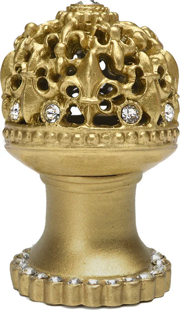 Versailles medium round knob Fleur De Lys open basket with Swarovski Crystals and halo platform 7613H