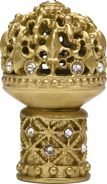 Versailles medium round knob Fleur De Lys open basket decorative column foot with Swarovski Crystals 7616