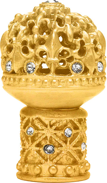 Versailles 7616-8C Gilded Mercury medium round knob Fleur De Lys open basket decorative column foot w/ Swarovski Crystals 7616-8C