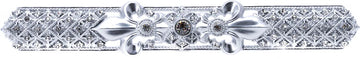 Versailles 7638-24C Platinum 5'' cc large pull Fleur De Lys w/ Swarovski Crystals and decorative column feet 7638-24C