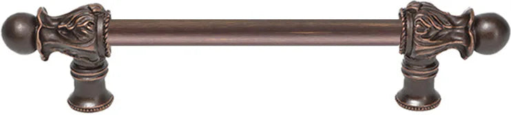 Acanthus 6'' cc with 1/2'' round smooth bar long pull Romanesque style 821S-22