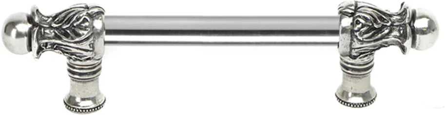 Acanthus 6'' cc with 1/2'' smooth bar long pull Romanesque style in Chalice. 821S-9