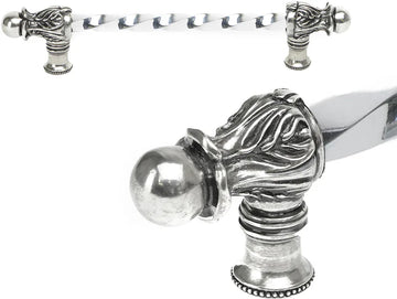 Acanthus 9'' cc with 3/8'' twist bar long pull Romanesque style in Chalice. 822-9