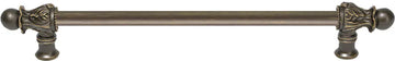 Acanthus 12'' cc with 1/2'' smooth bar long pull Romanesque style in Antique Brass. 823S-3