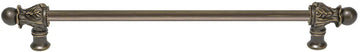 Acanthus 18'' cc with 1/2'' smooth bar long pull Romanesque style in Antique Brass. 824S-3