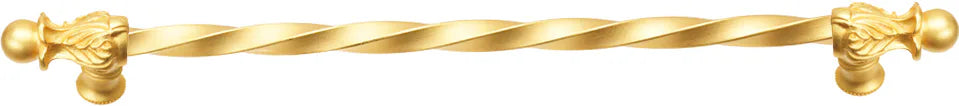 Acanthus 22'' cc with 3/8'' twist bar long pull Romanesque style in Gilded Mercury. 825-8