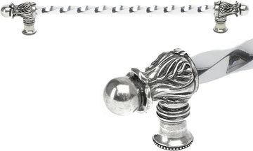 Acanthus 22'' cc with 3/8'' twist bar long pull Romanesque style in Chalice. 825-9