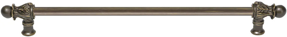 Acanthus 22'' cc with 1/2'' smooth bar long pull Romanesque style in Antique Brass. 825S-3