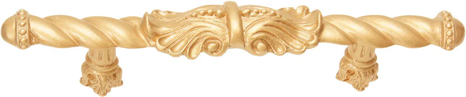 Acanthus 4'' cc large pull Romanesque style in Soft Gold. 826-27