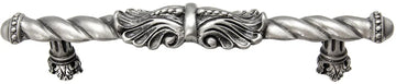 Acanthus 5'' cc large pull Romanesque style in Satin. 827-11