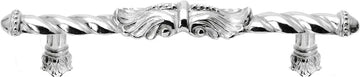 Acanthus 5'' cc large pull Romanesque style in Platinum. 827-24