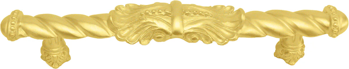 Acanthus 5'' cc large pull Romanesque style in Gilded Mercury. 827-8