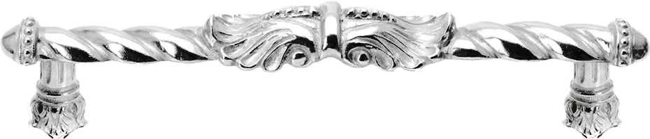 Acanthus 6'' cc large pull Romanesque style in Platinum. 828-24