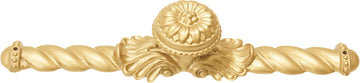 Acanthus large knob with flared foot Rosette style with large backplate in Soft Gold. 830846-27