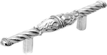 Acanthus 3'' cc pull Romanesque style in Platinum. 832-24