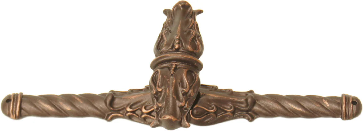 Acanthus Carpe Diem 836838-22 Oil Rub Bronze leave large knob w/ rope large back plate Romanesque style 836838-22
