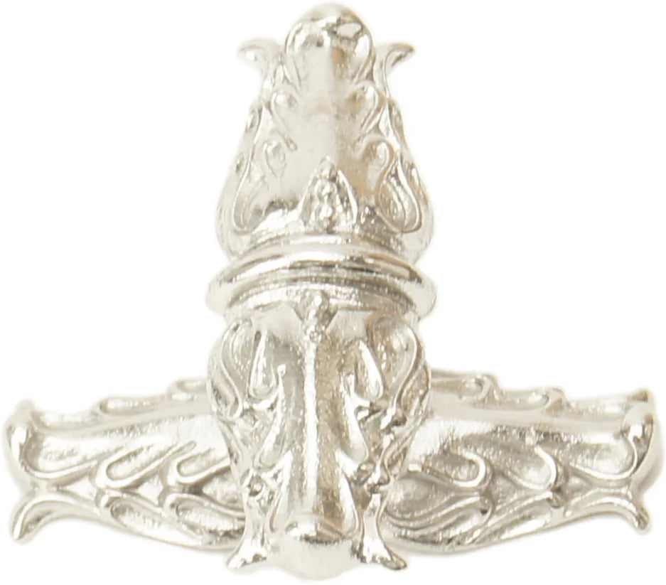 Acanthus Carpe Diem 836839-24 Platinum leave large knob w/ rope small back plate Romanesque style 836839-24