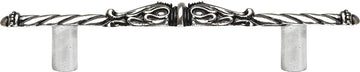 Acanthus 4'' cc pull Romanesque style in Gilded Mercury. 843-9