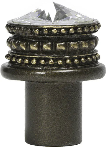 Caché medium round knob with an 18mm Swarovski Clear Crystals 860-3C