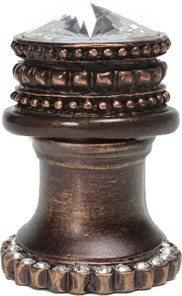 Caché medium round knob with halo platform with 24 Swarovski Clear Crystals 860H