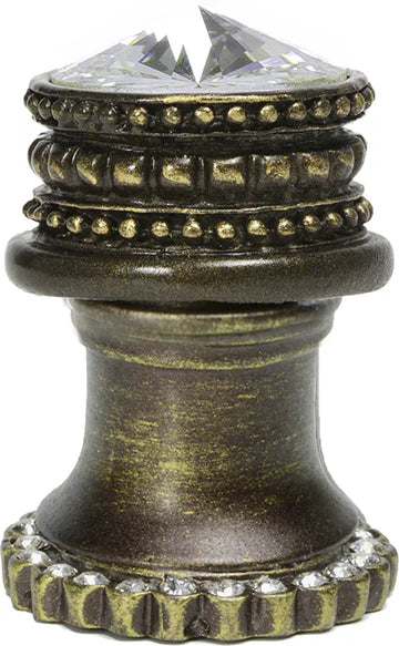 Caché medium round knob with halo platform with 24 Swarovski Clear Crystals 860H-3C