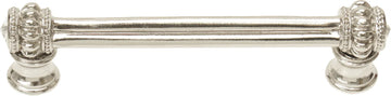 Caché double 4'' cc pull with flared foot with 2 rivoli Swarovski Clear Crystals in Platinum. 862B-24C