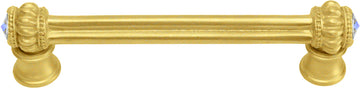 Caché double 4'' cc pull with flared foot with 2 rivoli Swarovski Aurore Boreale Crystals 862B-8AB