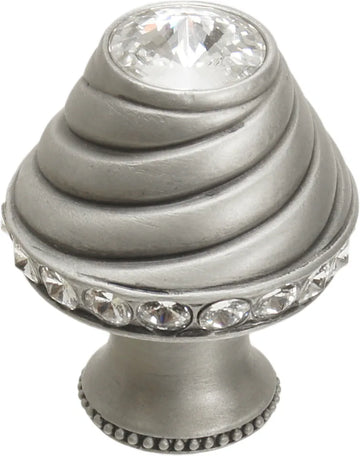 Caché medium round knob with flared foot with Swarovski Crystals 864B