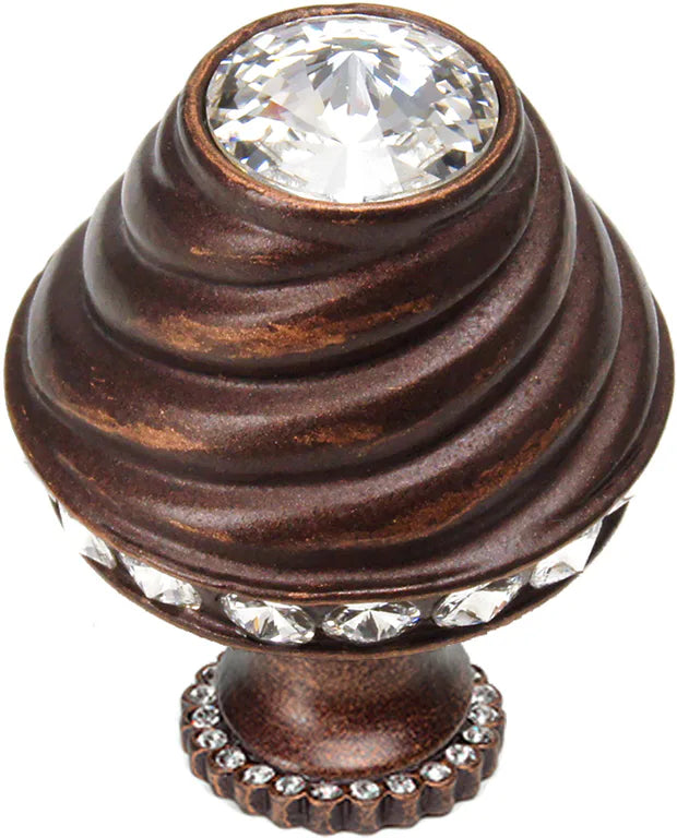 Caché medium round knob with halo platform with Swarovski Crystals 864H