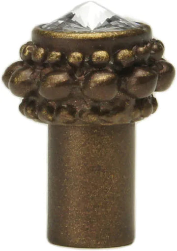 Caché small round knob with a rivoli Swarovski Clear Crystal 865-3C