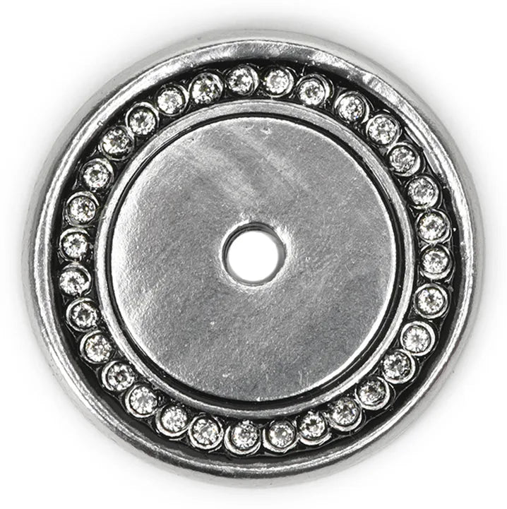 Caché round back plate with Swarovski Clear Crystals in Chalice. 866-9C
