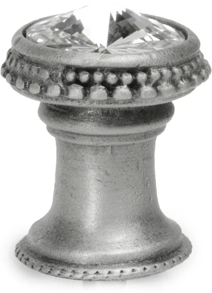Caché knob with an 18mm rivoli Swarovski Clear Crystal in Satin. 869-11C