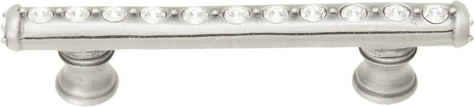 Caché 3'' cc pull with flared feet with center of Swarovski Clear Crystals in Satin. 870B-11C