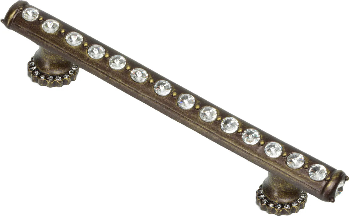 Caché 4'' cc pull with halo platforms with center of Swarovski Clear Crystals 871H-3C